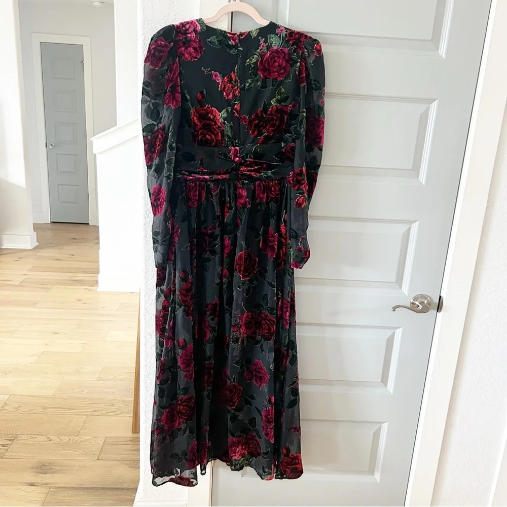 Rachel Parcell Black and Red Floral Midi Dress - Picture 6 of 6